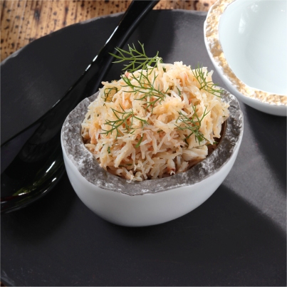 Tourteau relevé à la Sauce Tabasco Rouge, Délicate Gelée de Tomate, Crème d'Avocat
Photo : © Tabasco