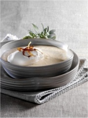 Recette Velouté d'échalotes traditionnelles et crème soufflée au lard
