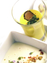 Velouté froid de fromage Manchego au Safran
Photo : © Félix Soriano