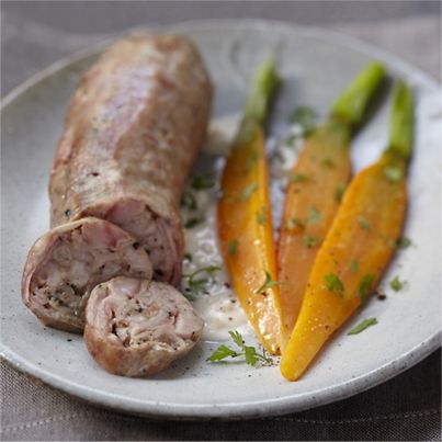 Andouillette au chablis et carottes fondantes aux herbes