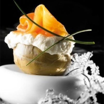 Fond d'artichaut et saumon à la mousse de Beaufort