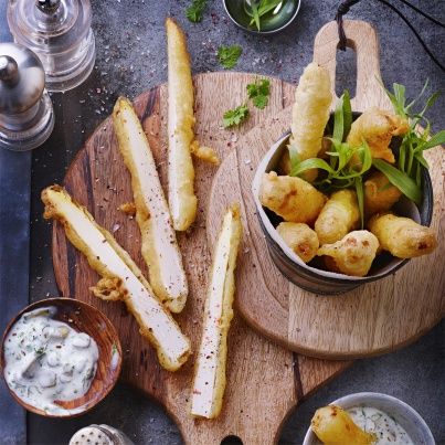 Asperges des Sables des Landes IGP façon « Fish & Chips »