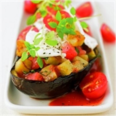 Aubergines farcies à la mozzarella