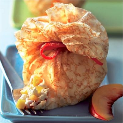 Aumonières de crêpes en boule de neige