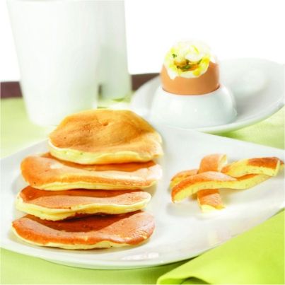 Blinis au Comté, oeufs à la coque