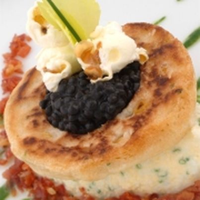 Blinis de maïs, mimosa d'oeuf et Arënkha