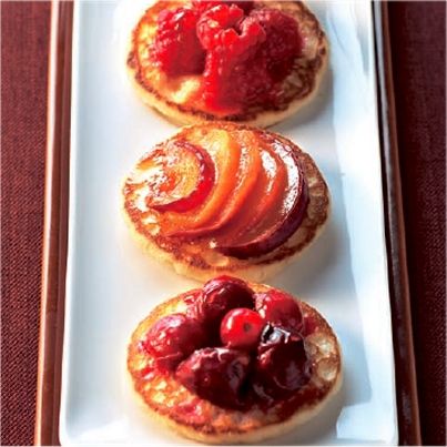 Blinis au sucre, fruits caramélisés