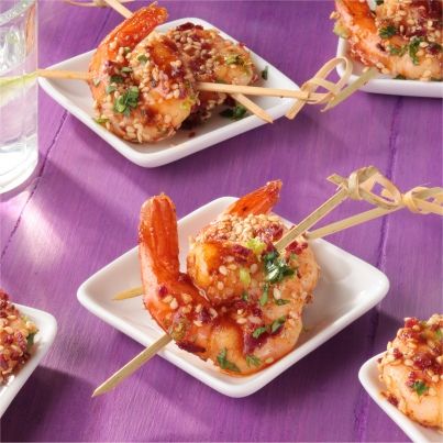 Bouchées de Gambas au Magret de Canard Fumé et Tabasco® Chipotle