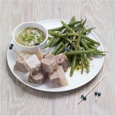 Bouchées de Tête de Veau et Salade de Haricots Verts