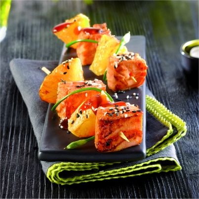 Brochettes de Saumon au Pamplemousse