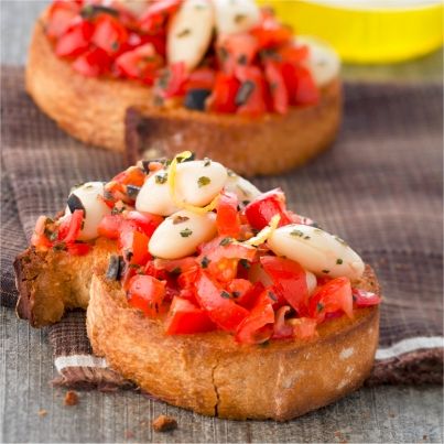 Bruschetta haricots blancs et origan