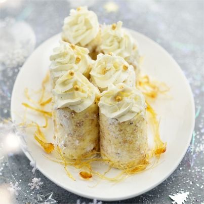 Bûche Chocolat Blanc et Noisette