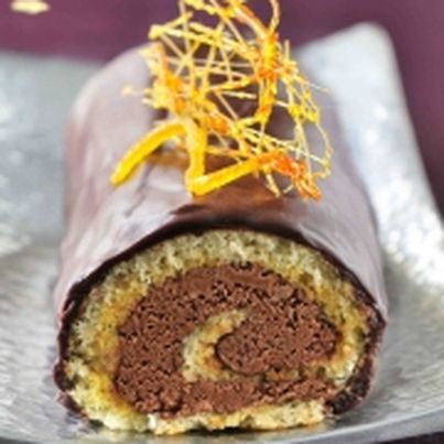 Bûche glacée chocolat et zestes d'orange
