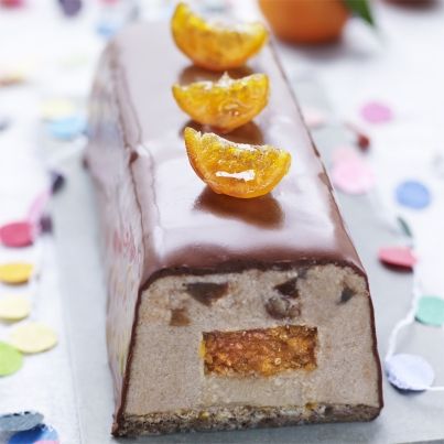 Bûche aux marrons et cœur de clémentine de Corse IGP