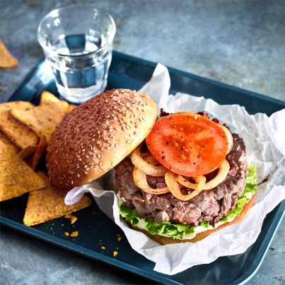 Burger de cœur de bœuf aux notes libanaises
