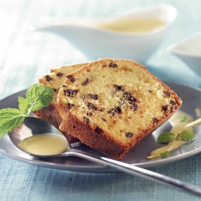Cake citron-chocolat et sa crème anglaise mentholée