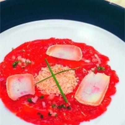 Carpaccio de charolais aux copeaux de Chavignol
