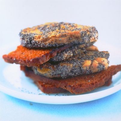 Cervelles de veau panées aux graines de pavot