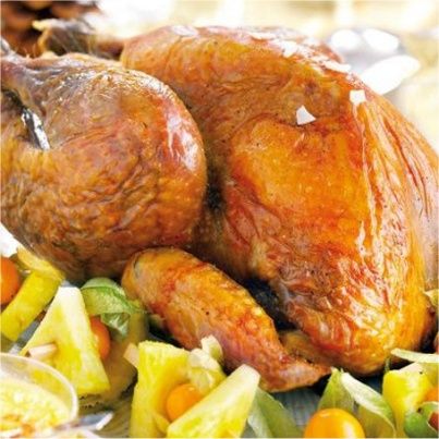 Chapon de Pintade Fermier Label Rouge compotée d'ananas aux 4 épices
