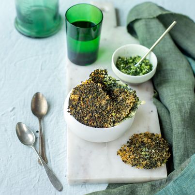 Chips de chou kale au Parmigiano Reggiano