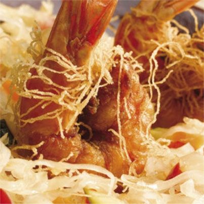 Choucroute en barigoule et gambas