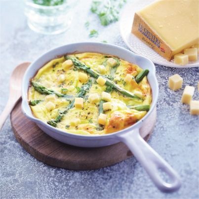 Clafoutis aux Asperges et Dés de Gruyère AOP Suisse Réserve