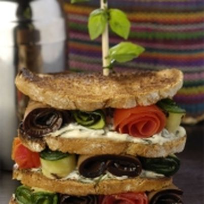 Club Banette « Coeur de Lin » légumes grillés et mascarpone au basilic