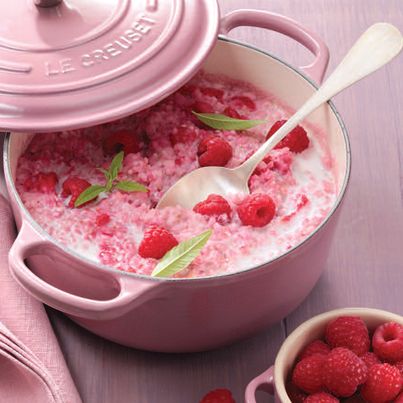 Cocotte de riz au lait aux framboises