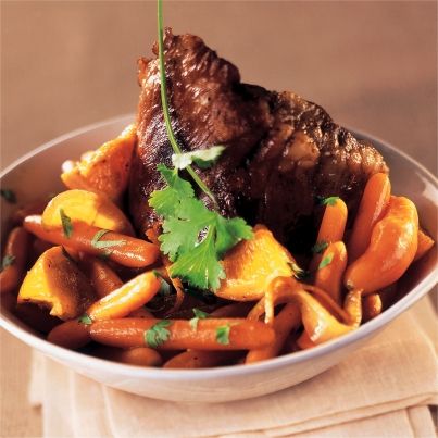 Cœur de veau braisé aux carottes et oranges