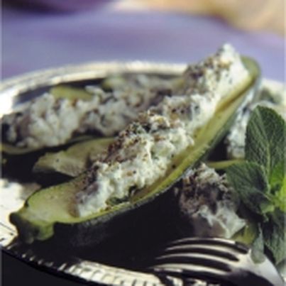 Courgettes farcies au Banon et à la menthe