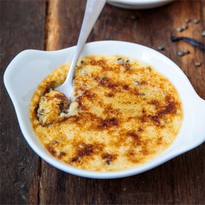 Crème Brûlée aux Lentilles Vertes