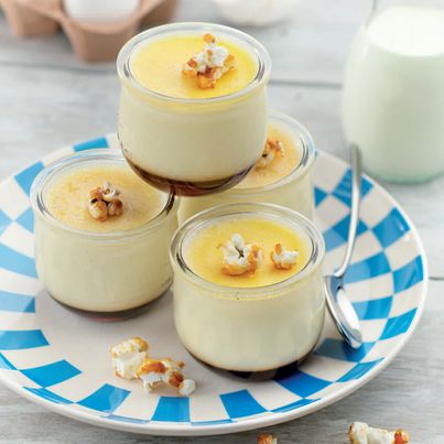 Crème caramel et pop-corn