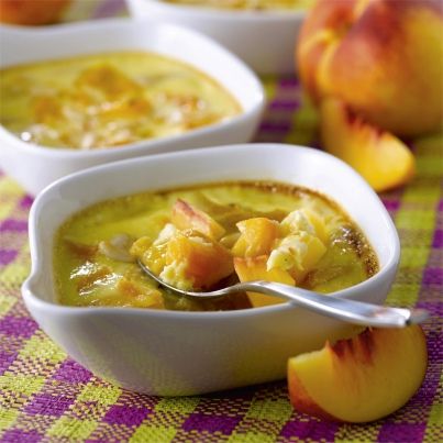 Crèmes brûlées aux nectarines blanches de nos Régions
