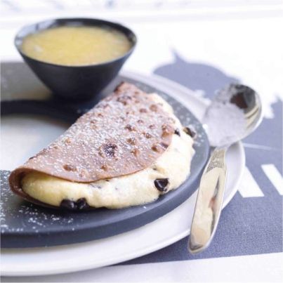 Crêpes légères au chocolat, verveine et menthe