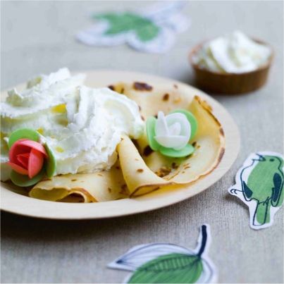 Crêpes à l'émulsion de fleurs