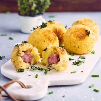 Cromesquis de morbier et saucisse de Morteau