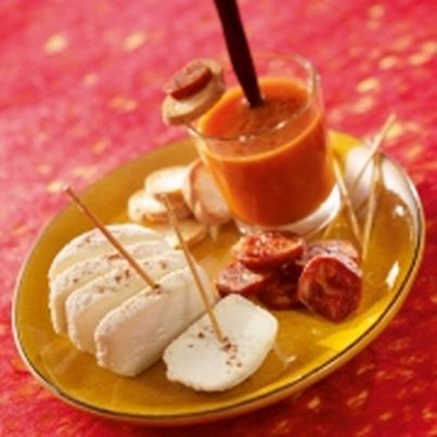 Crottin de Chèvre et Gaspacho de Tomate