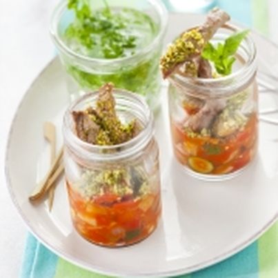 Crumble d'agneau à la ratatouille confite