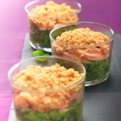 Crumble de courgettes aux deux saumons