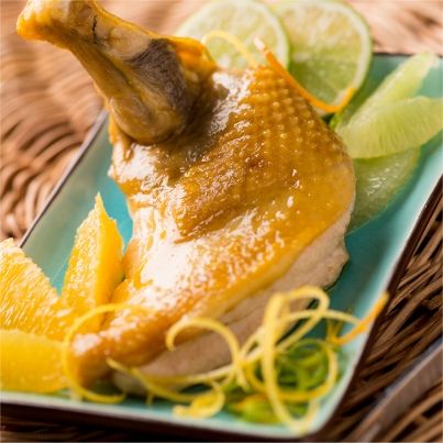 Cuisses de pintade au citron vert et vinaigre balsamique