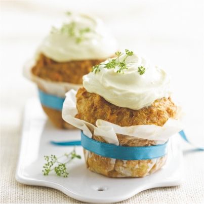 Cupcake de pommes de terre et thon, sauce curcuma