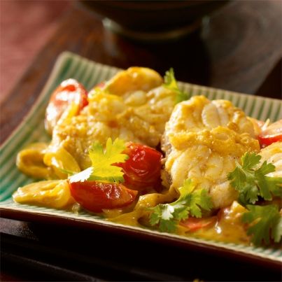 Curry de lotte au lait de coco