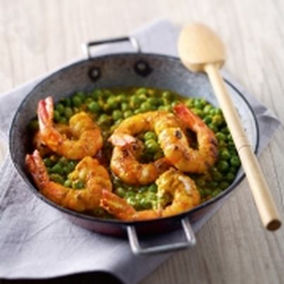 Curry aux petits pois et aux crevettes