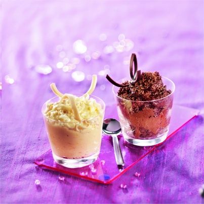 Duo de Mousses au Chocolat et Caramel