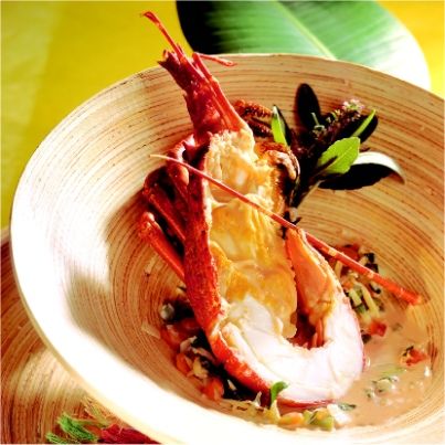 Blaff de langouste pochée à la Créole