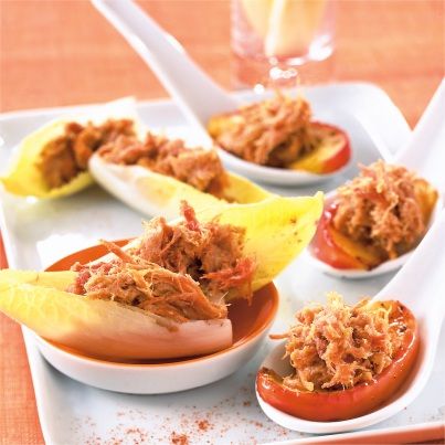 Petites bouchées de rillettes sur pommes fondantes
