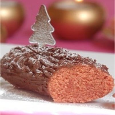 Bûche de Noël aux Biscuits Roses Fossier