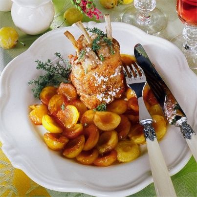 Recette Carré d'agneau au thym serpolet et Mirabelles de Lorraine