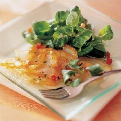 Couronne de mâche aux pétales de haddock