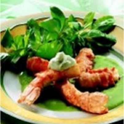 Crémeuse de mâche aux langoustines rôties